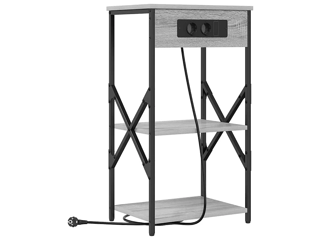 Armario de Noche con estante 2 piezas Gris sonoma 41 x 31 x 76 cm