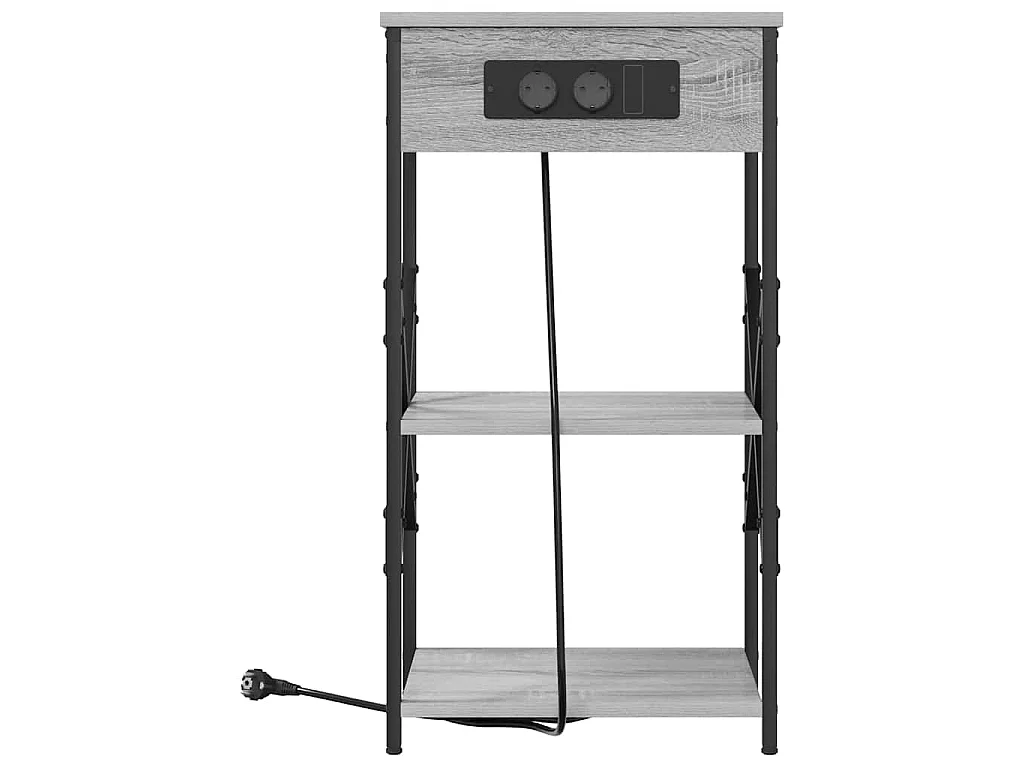 Armario de Noche con estante 2 piezas Gris sonoma 41 x 31 x 76 cm