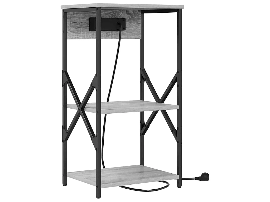 Armario de Noche con estante 2 piezas Gris sonoma 41 x 31 x 76 cm