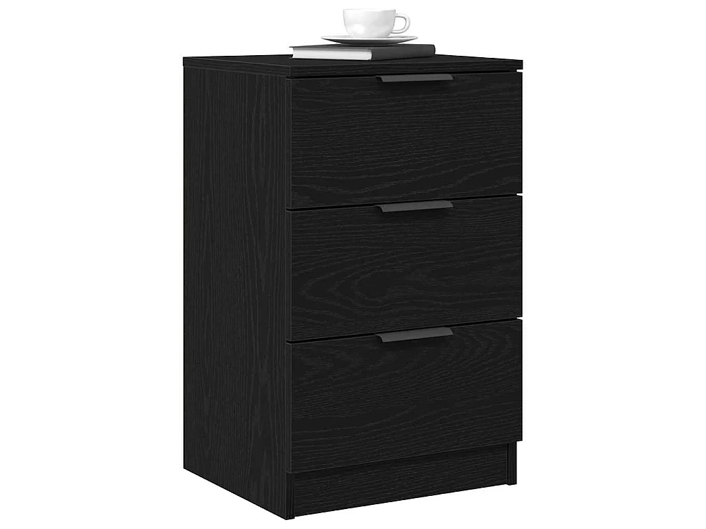 Armario de Noche con cajón 2 piezas Roble negro 40 x 65 x 65 cm