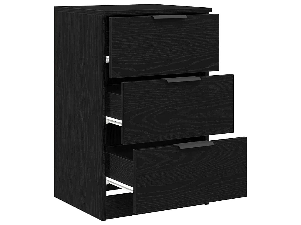 Armario de Noche con cajón 2 piezas Roble negro 40 x 65 x 65 cm