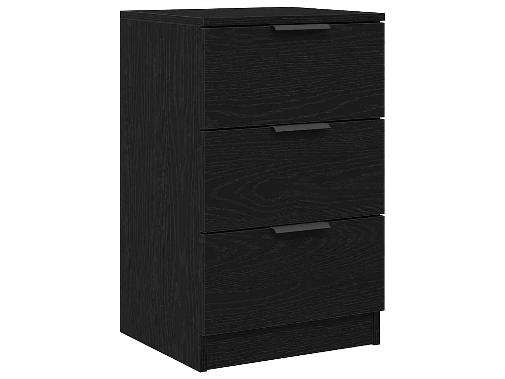 Armario de Noche con cajón 2 piezas Roble negro 40 x 65 x 65 cm