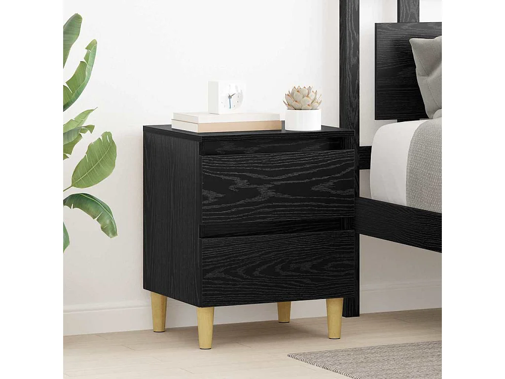 Table de chevet Chêne noir 40 x 35 x 50 cm Bois d'ingénierie