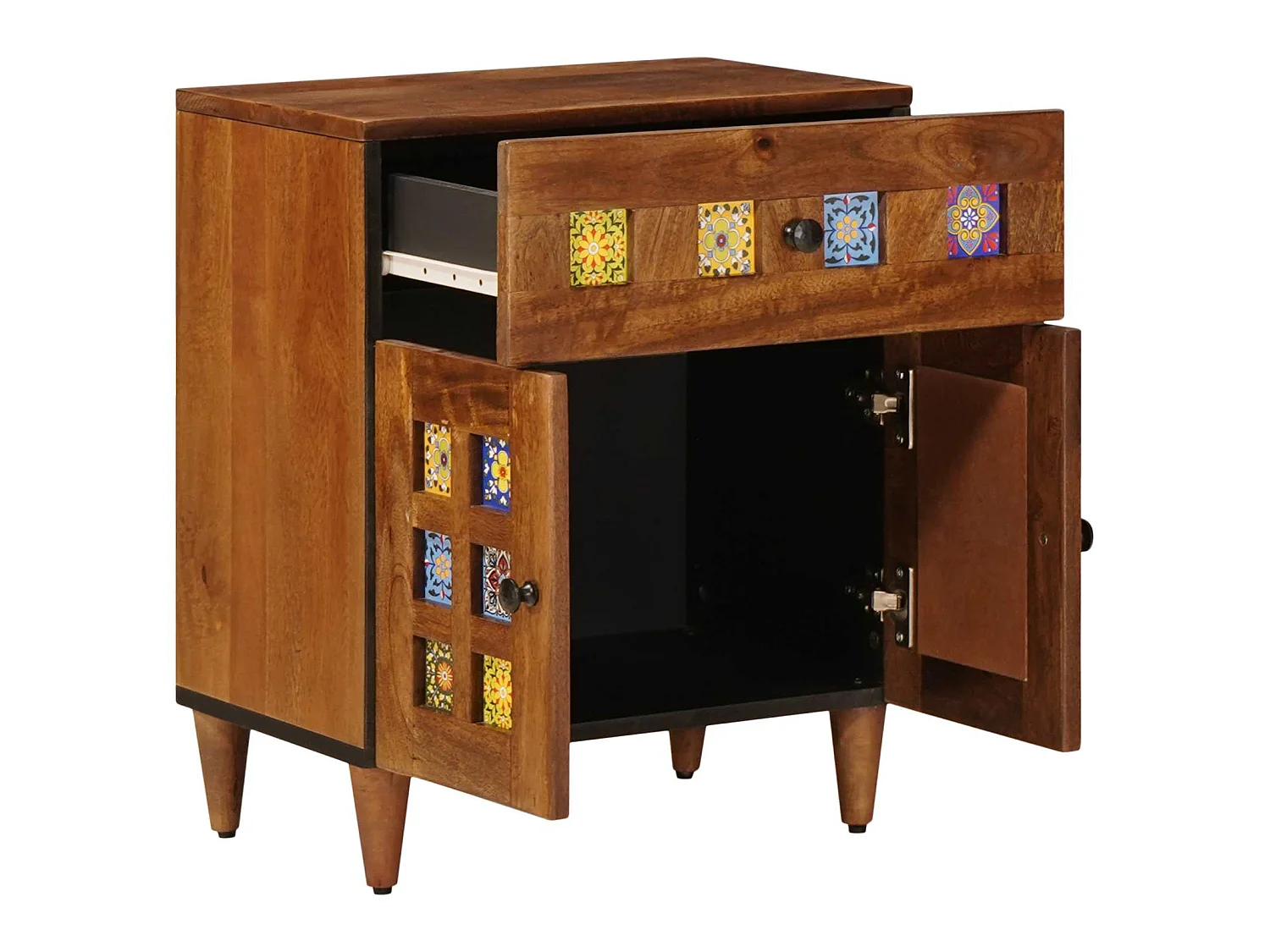Armario de Noche Marrón 50 x 33 x 60 cm Madera de mango maciza