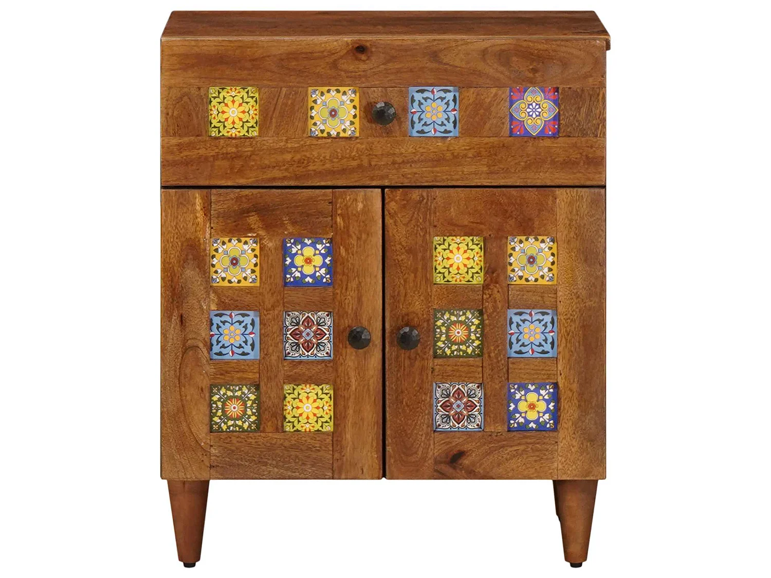 Armario de Noche Marrón 50 x 33 x 60 cm Madera de mango maciza