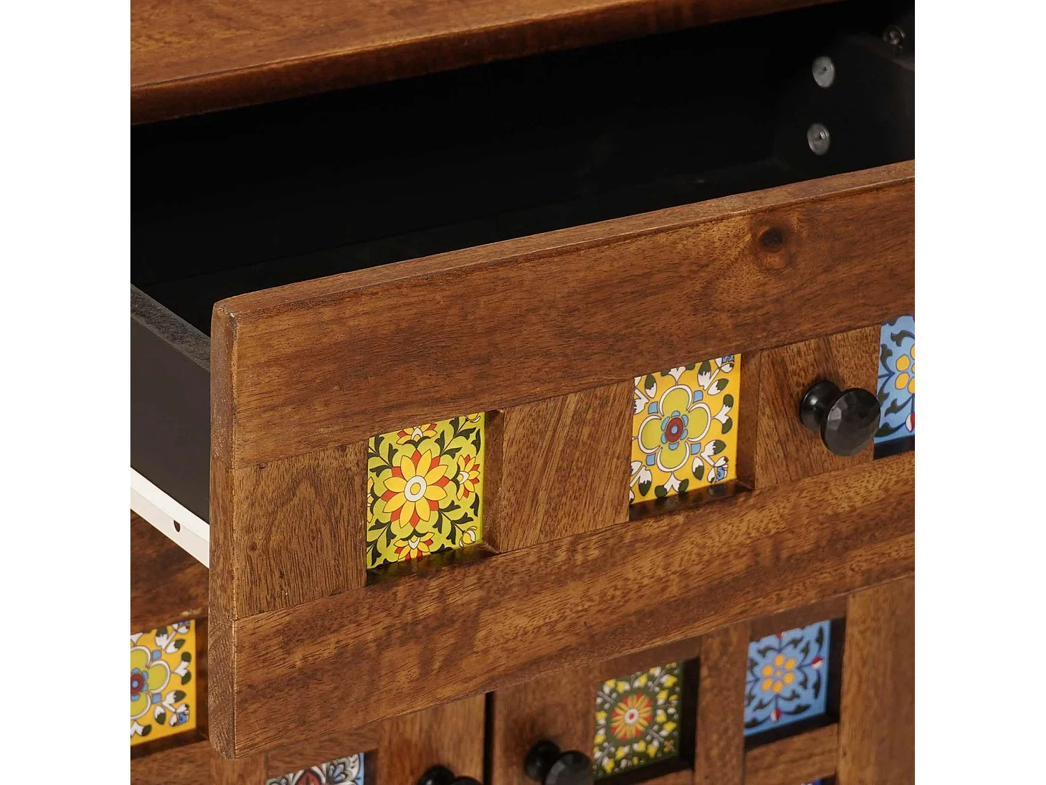 Armario de Noche Marrón 50 x 33 x 60 cm Madera de mango maciza