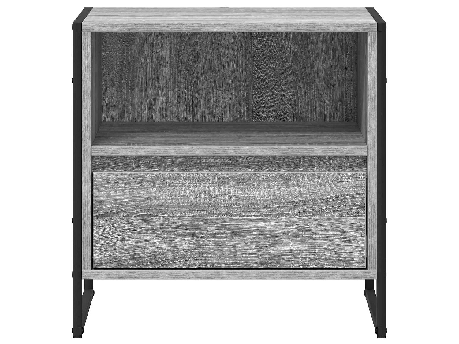 Mesa de Noche con cajón 2 piezas Gris Sonoma 50 x 39,5 x 50 cm