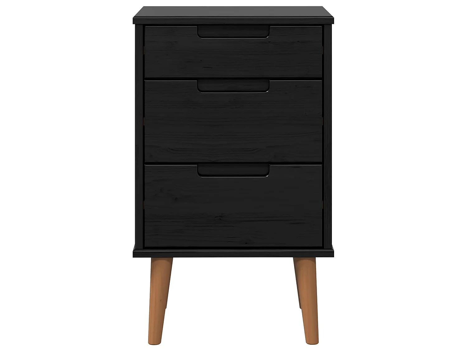 Table de chevet avec tiroir Noir 40 x 35 x 65 cm Pin massif