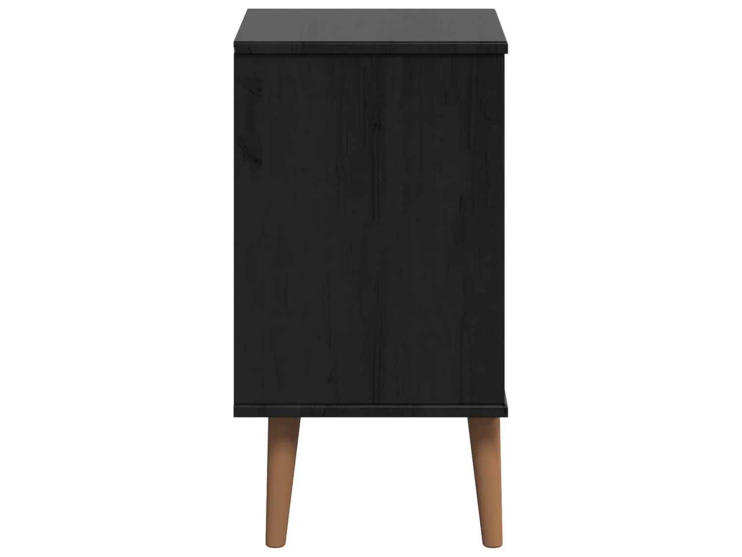 Table de chevet avec tiroir Noir 40 x 35 x 65 cm Pin massif