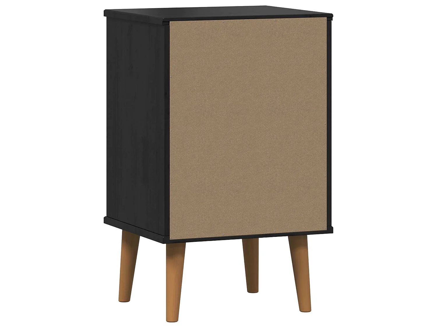 Table de chevet avec tiroir Noir 40 x 35 x 65 cm Pin massif