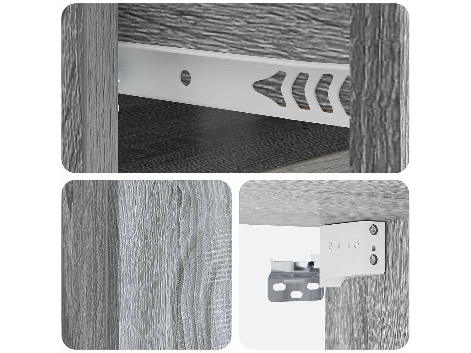 Table de chevet mural Sonoma gris 49 x 34,5 x 20 cm