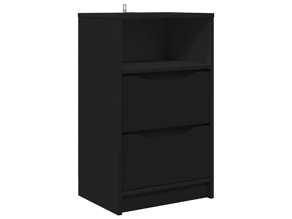 Mesa de Noche Negro 40 x 30 x 467 cm Madera contrachapada
