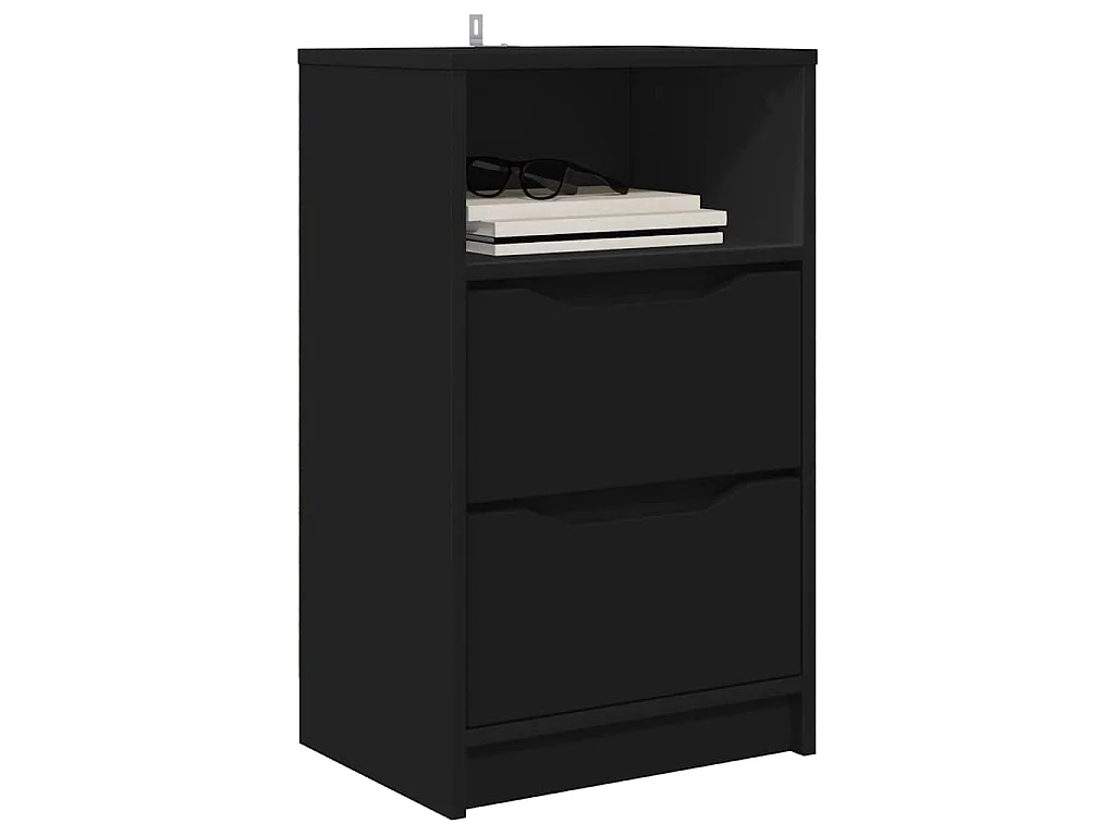 Mesa de Noche Negro 40 x 30 x 467 cm Madera contrachapada