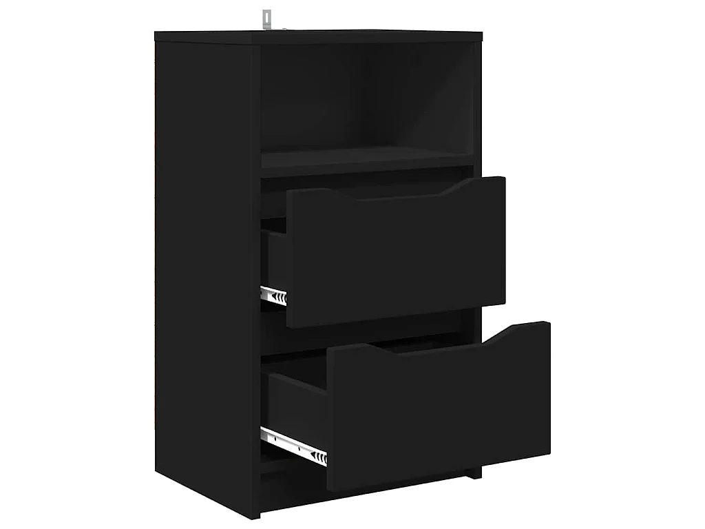 Mesa de Noche Negro 40 x 30 x 467 cm Madera contrachapada