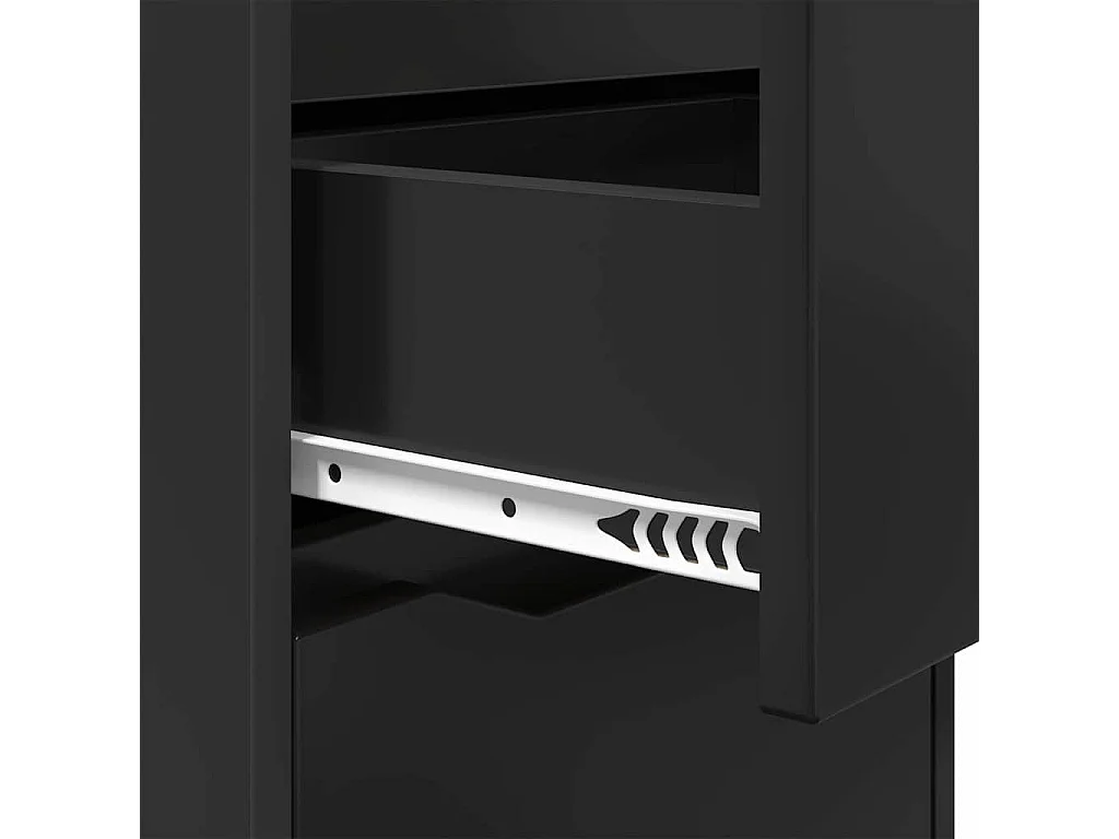Mesa de Noche Negro 40 x 30 x 467 cm Madera contrachapada