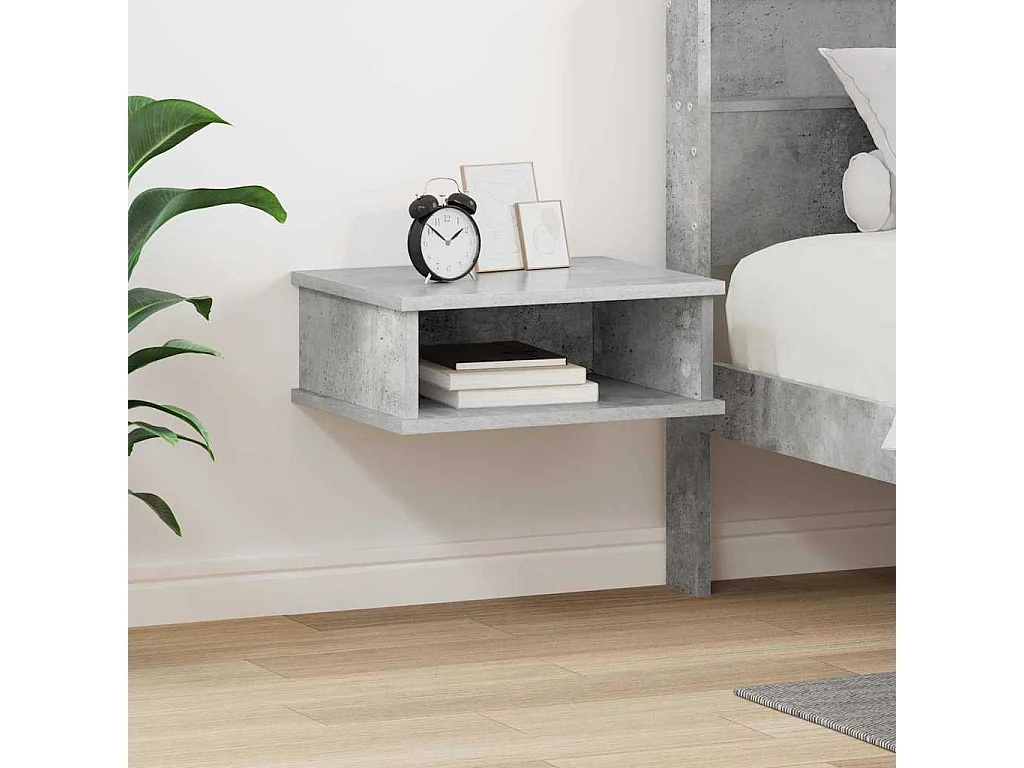 Table de chevet Gris béton 40 x 31 x 15 cm Bois d'ingénierie