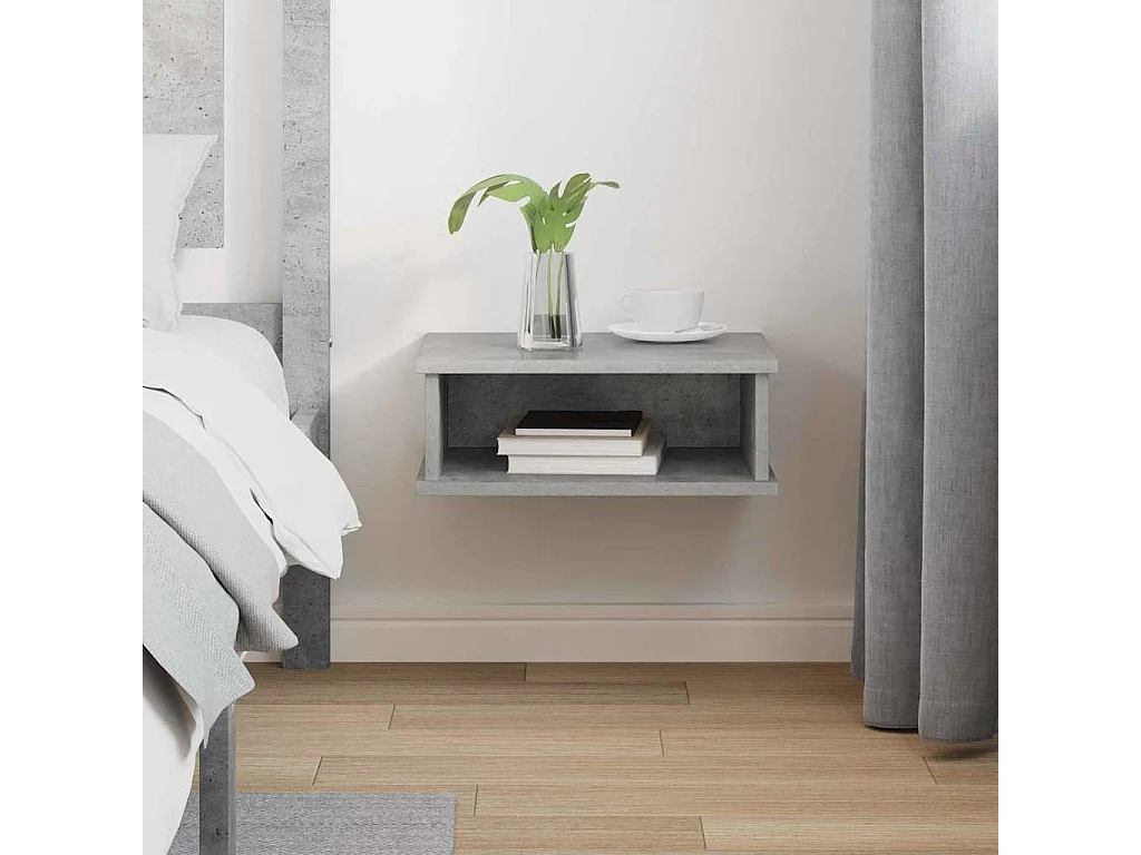 Table de chevet Gris béton 40 x 31 x 15 cm Bois d'ingénierie