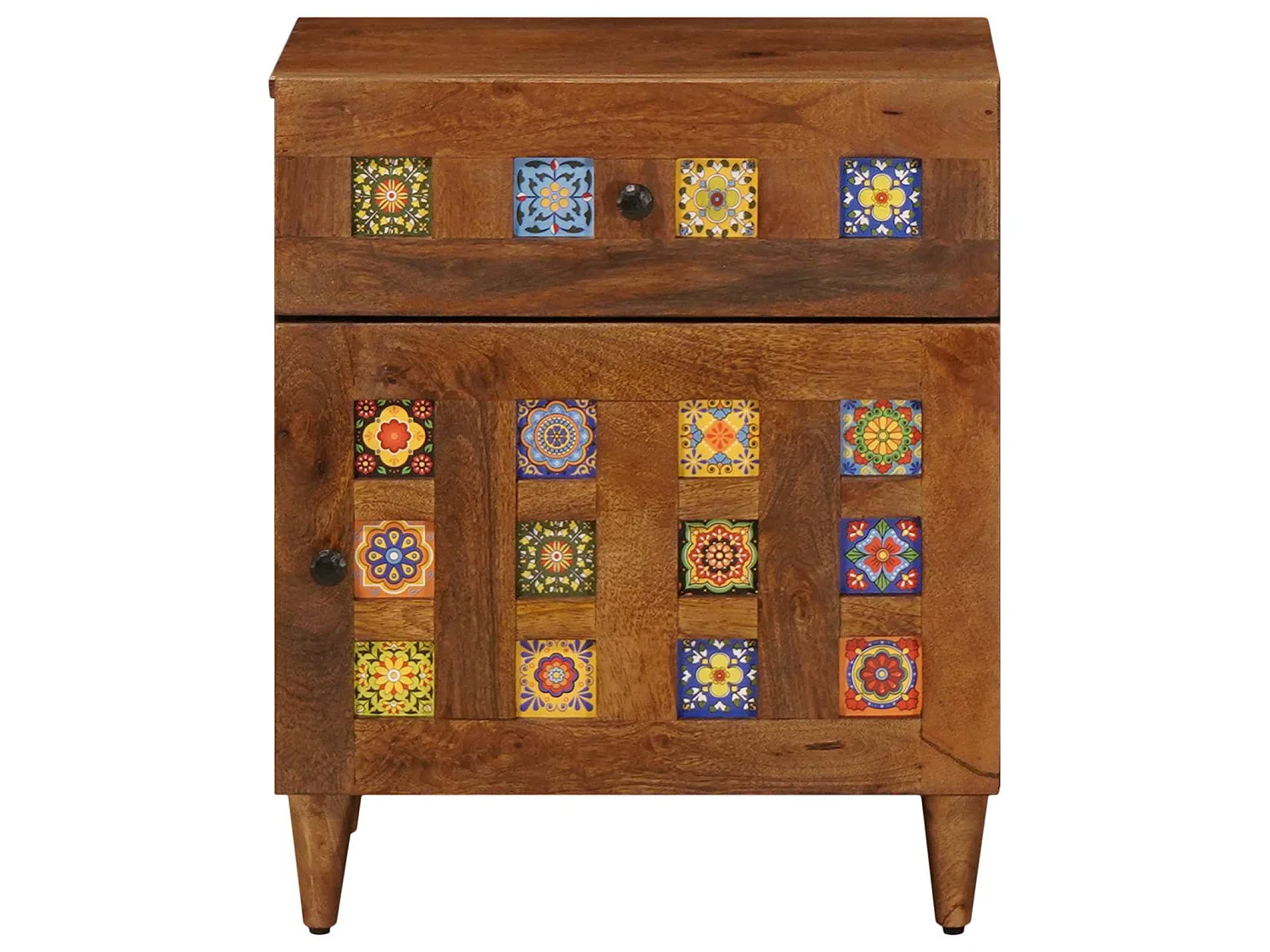 Armario de Noche Marrón 50 x 33 x 60 cm Madera de mango maciza