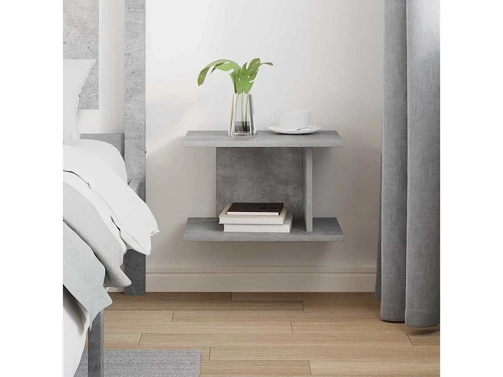 Table de chevet Gris béton 40 x 30 x 25 cm Bois d'ingénierie