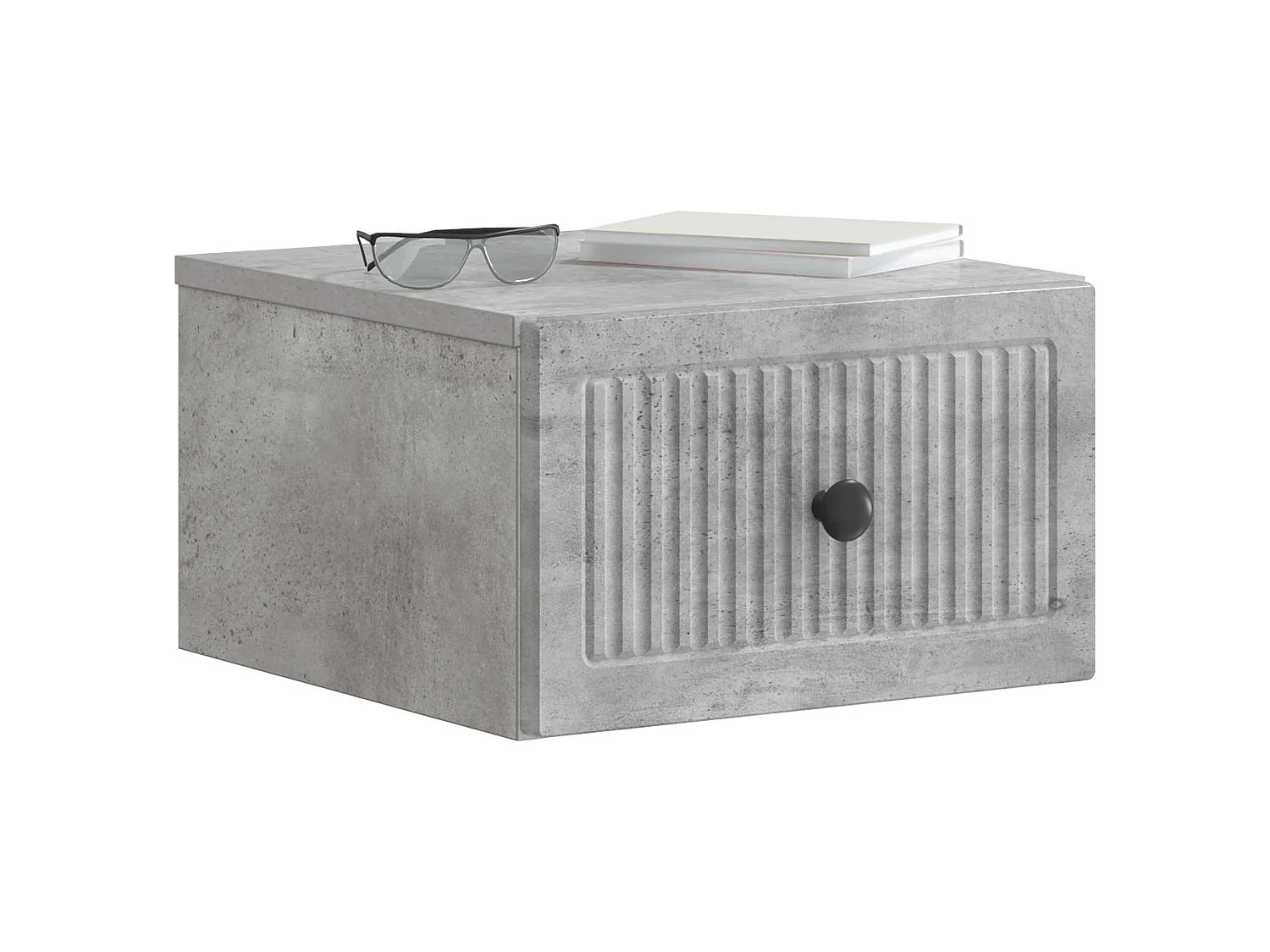 Table de chevet mural Gris béton 33 x 34,5 x 20 cm