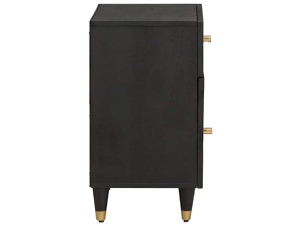Cabinet de noche con puerta con cajón Negro 50 x 33 x 60 cm