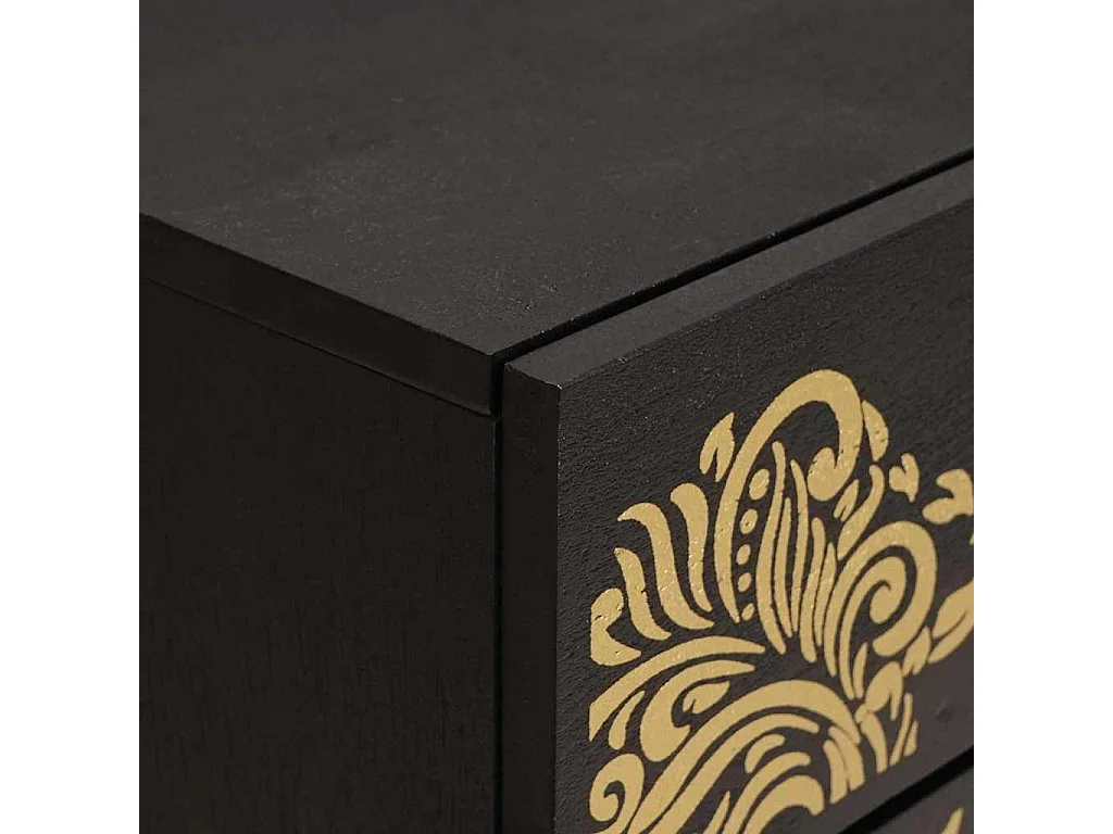 Cabinet de noche con puerta con cajón Negro 50 x 33 x 60 cm