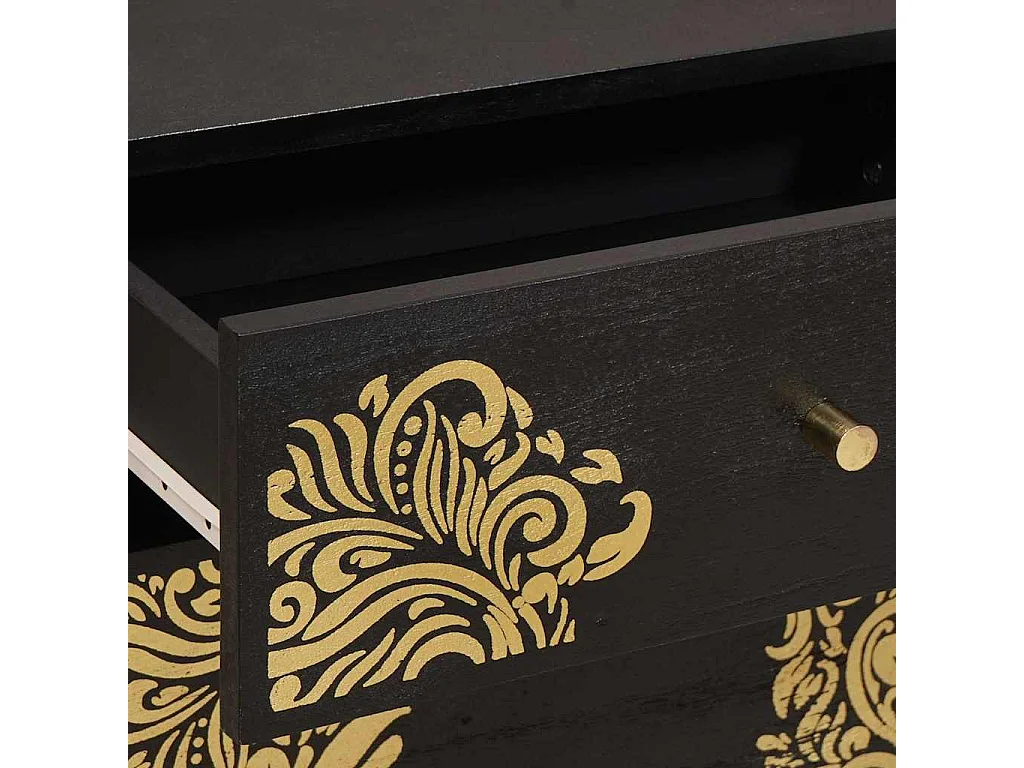 Cabinet de noche con puerta con cajón Negro 50 x 33 x 60 cm
