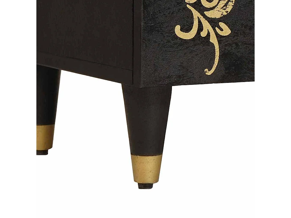 Cabinet de noche con puerta con cajón Negro 50 x 33 x 60 cm