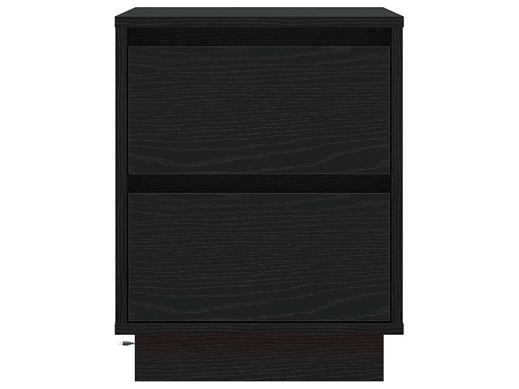 Armario de Noche con cajón con 2 piezas Negro 39 x 34.5 x 50 cm