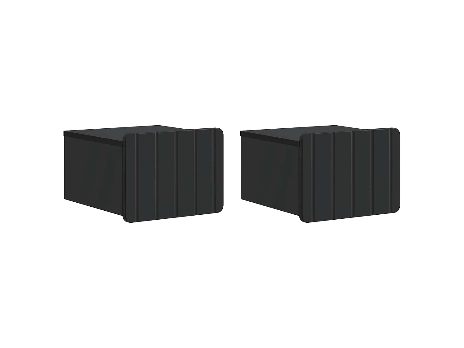 Table de chevet mural 2 pièces Noir 33 x 34,5 x 24 cm