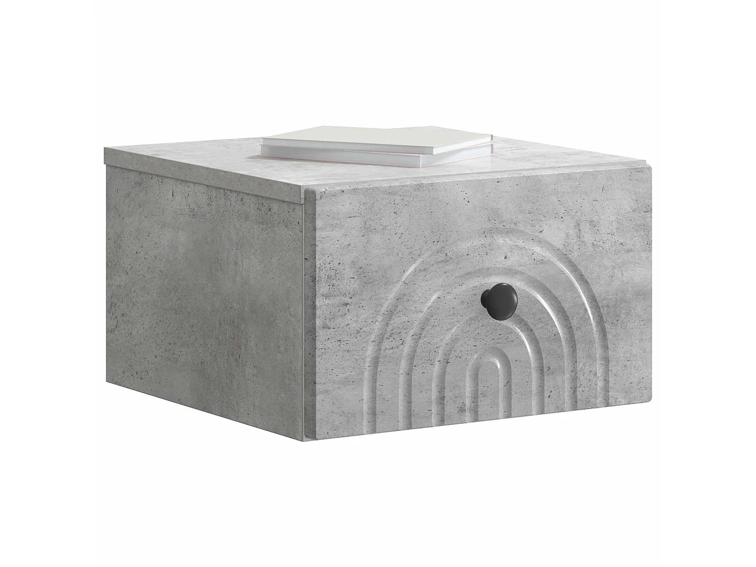 Table de chevet mural Gris béton 33 x 34,5 x 20 cm