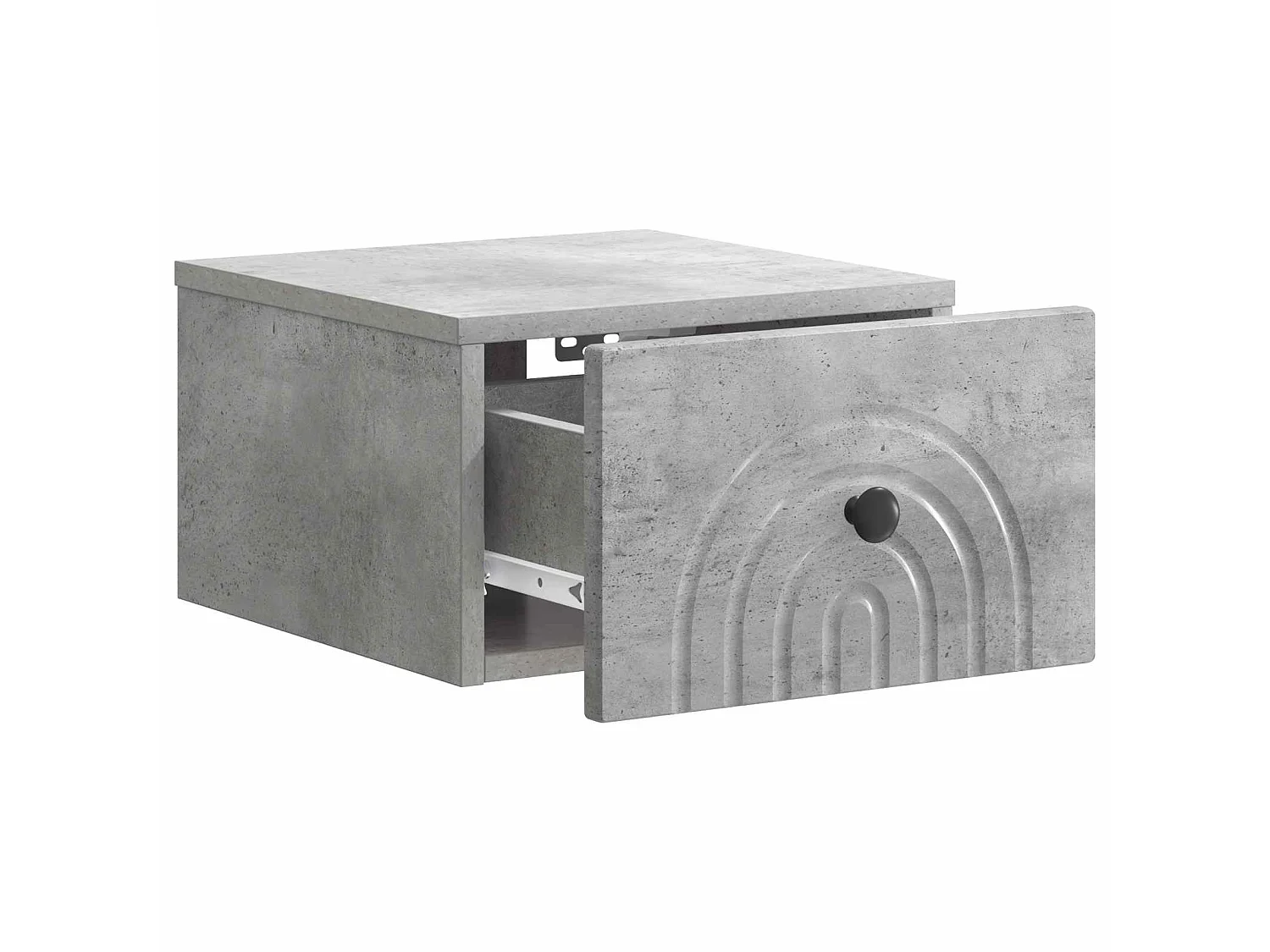 Table de chevet mural Gris béton 33 x 34,5 x 20 cm
