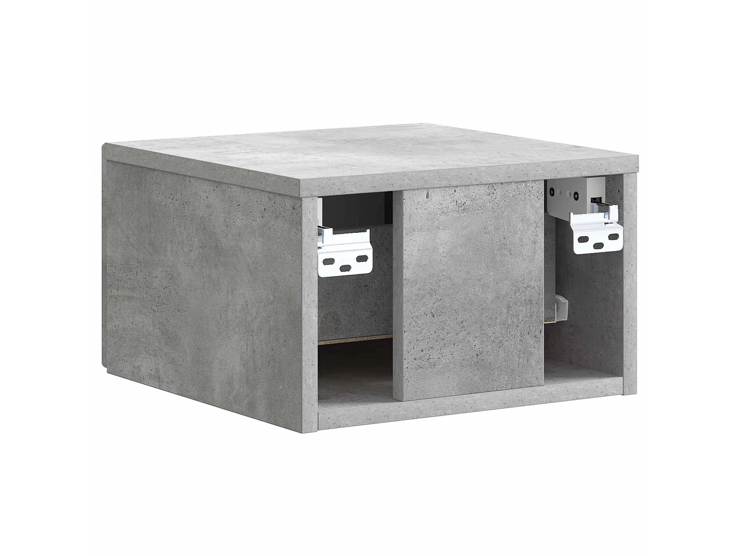 Table de chevet mural Gris béton 33 x 34,5 x 20 cm