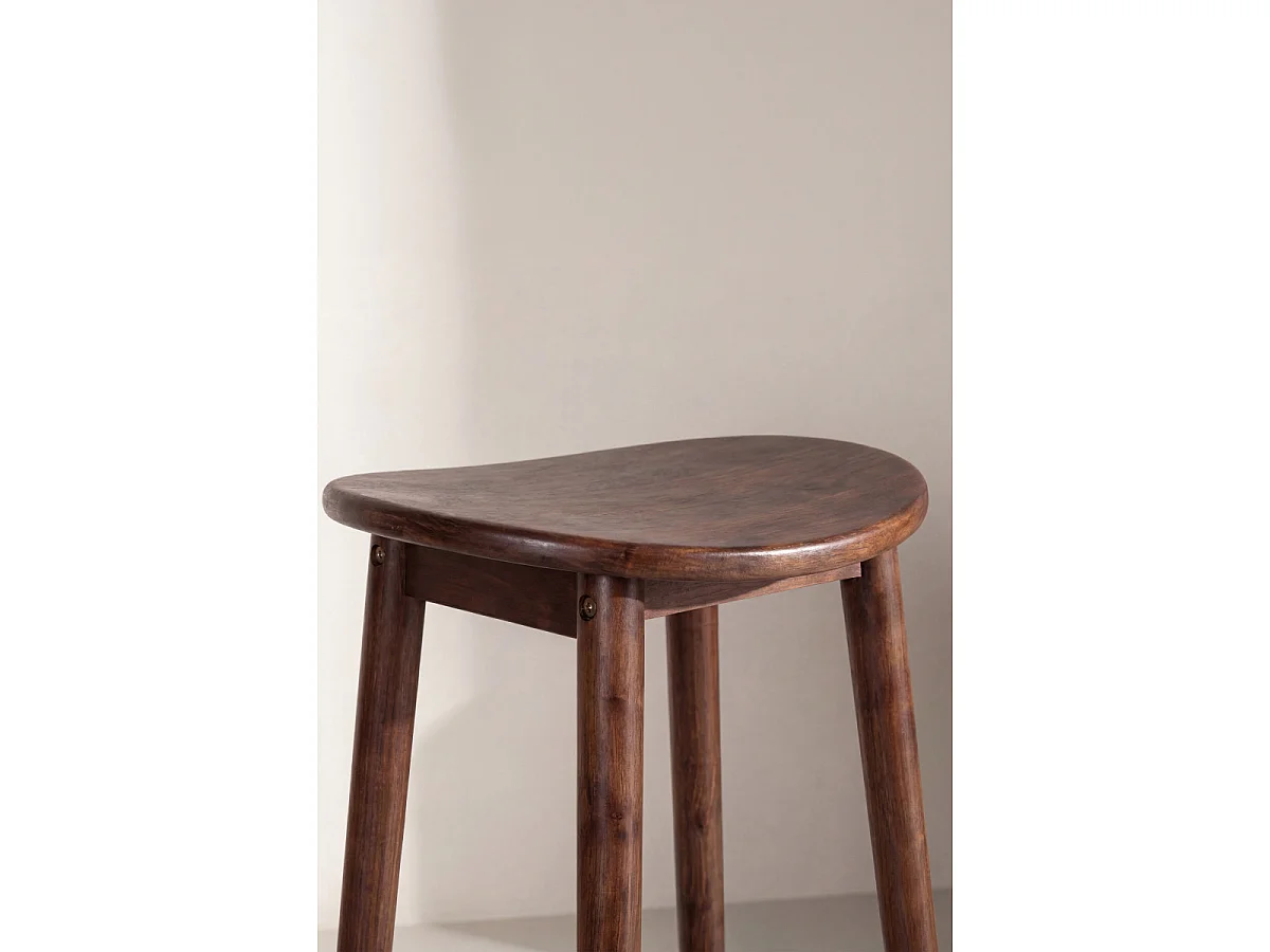 Tabouret de Bar en Bois "Orust" 77cm Moka