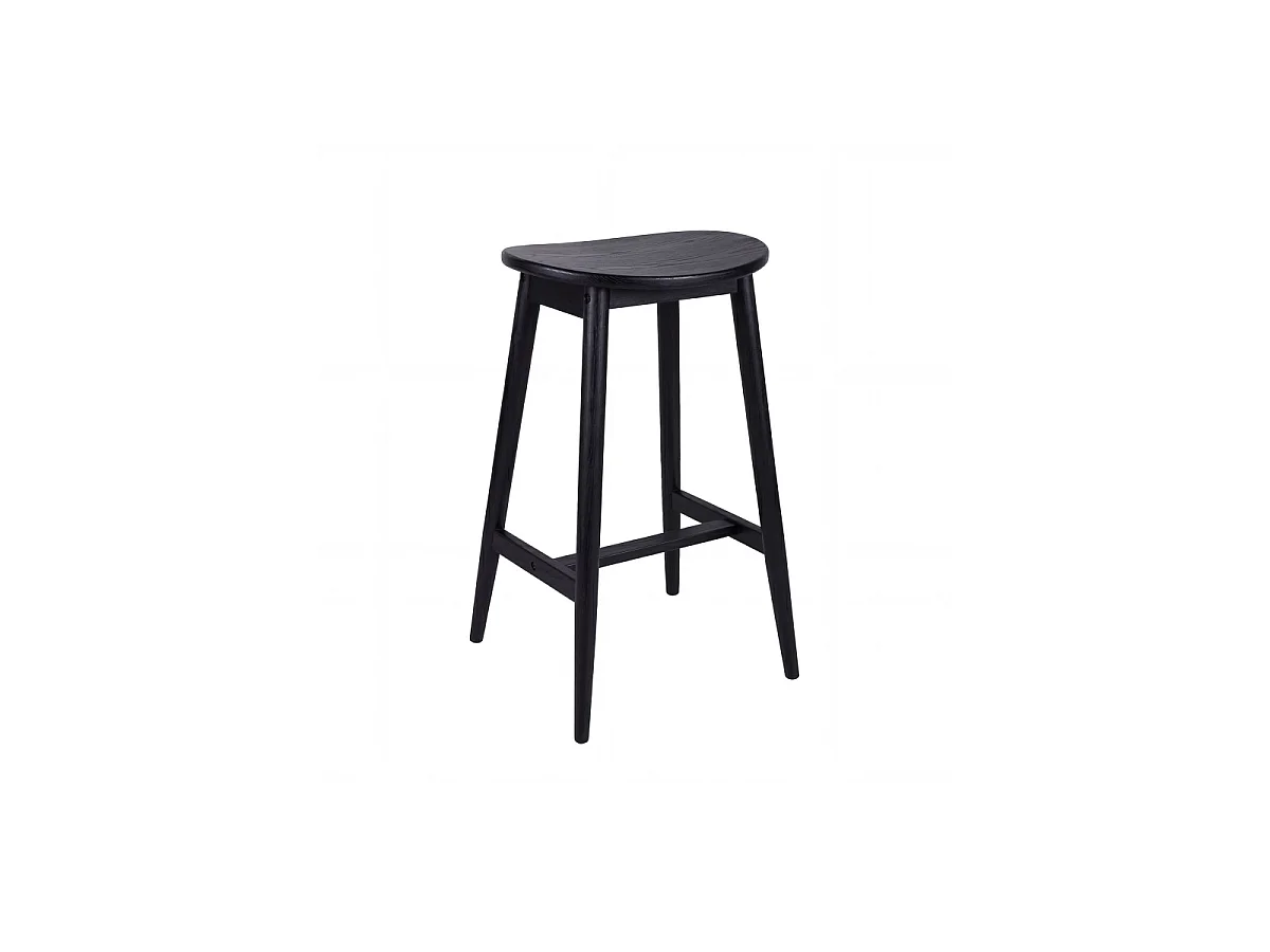 Tabouret de Bar en Bois "Orust" 77cm Noir