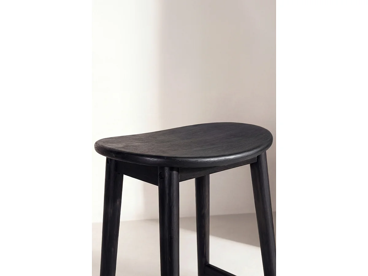 Tabouret de Bar en Bois "Orust" 77cm Noir