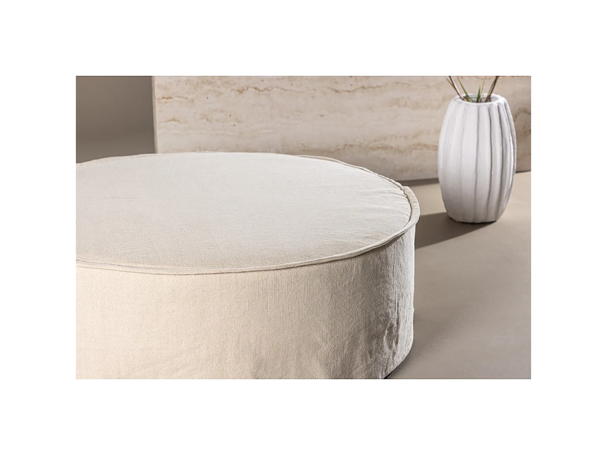 Vindö Pouf Ø100 cm beige.