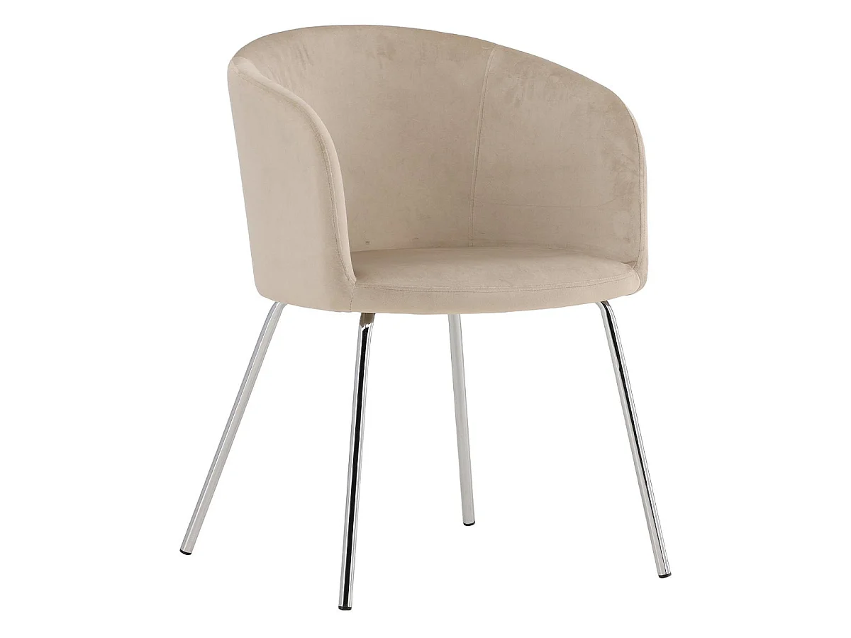 Berit eetkamerstoel armleuning velours beige.