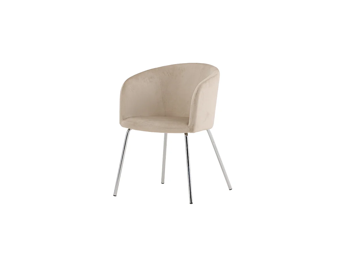 Berit eetkamerstoel armleuning velours beige.