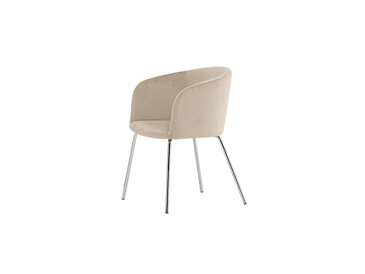Berit eetkamerstoel armleuning velours beige.