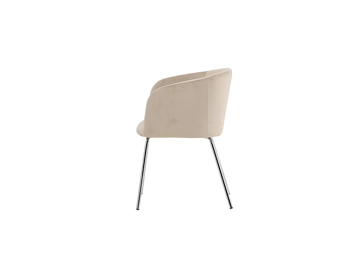 Berit eetkamerstoel armleuning velours beige.