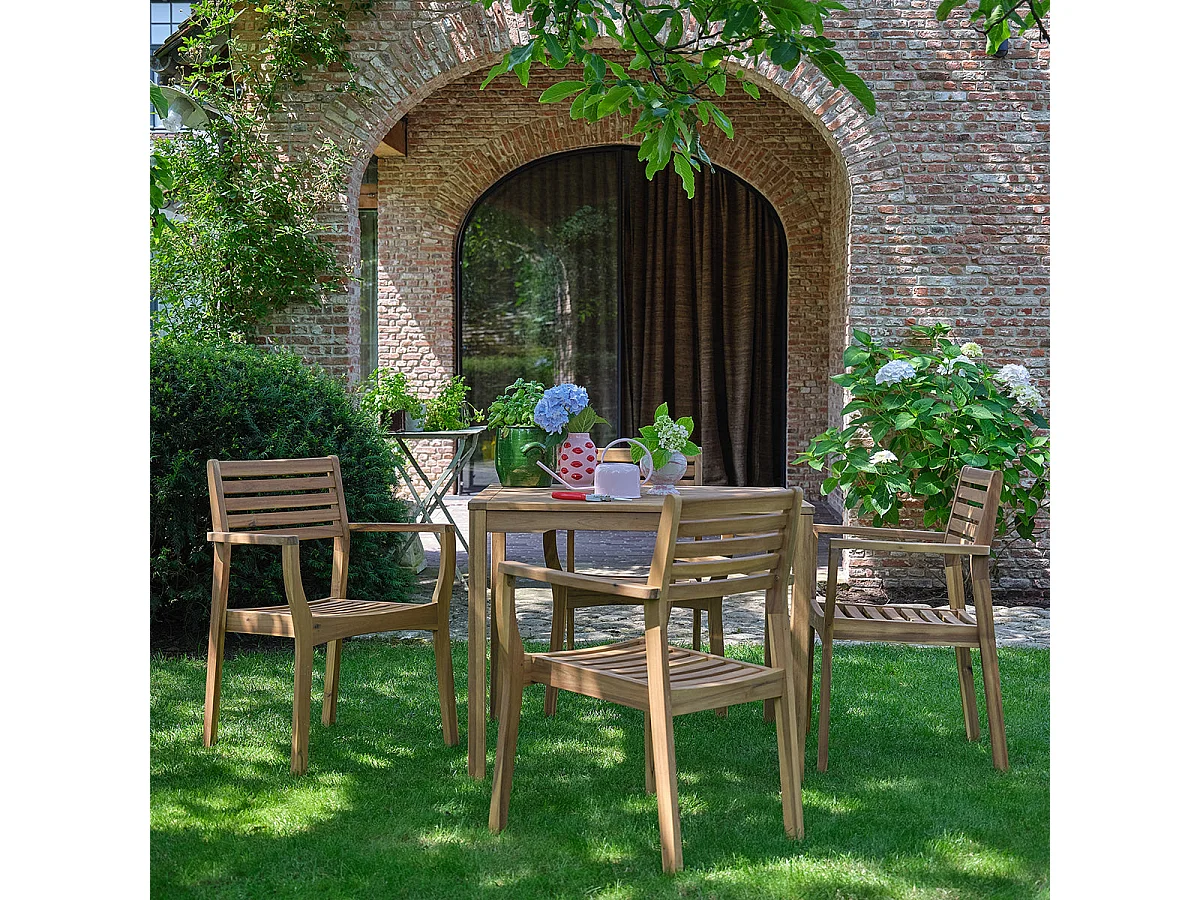 Table de jardin en acacia massif 90 cm