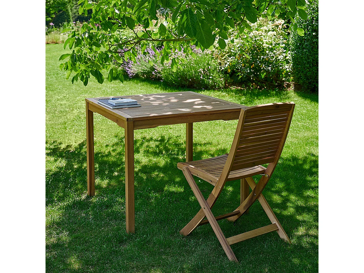 Tavolo da giardino in acacia massiccia da 90 cm