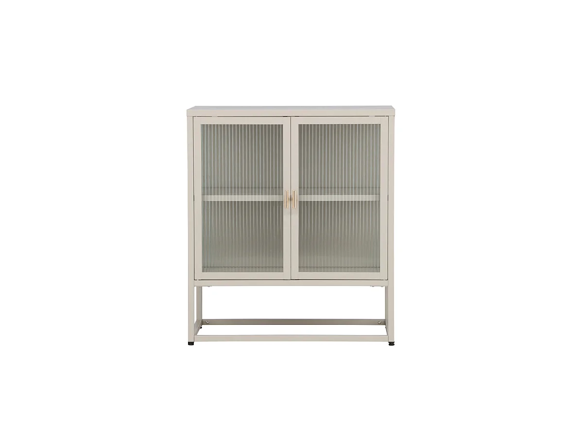 Vitrine 2 Portes Design "Garis" 80cm Beige