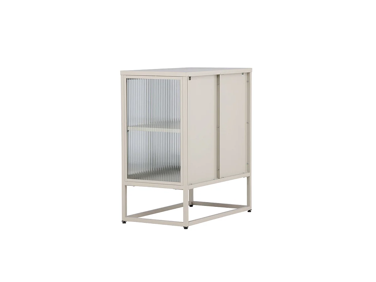 Vitrine 2 Portes Design "Garis" 80cm Beige