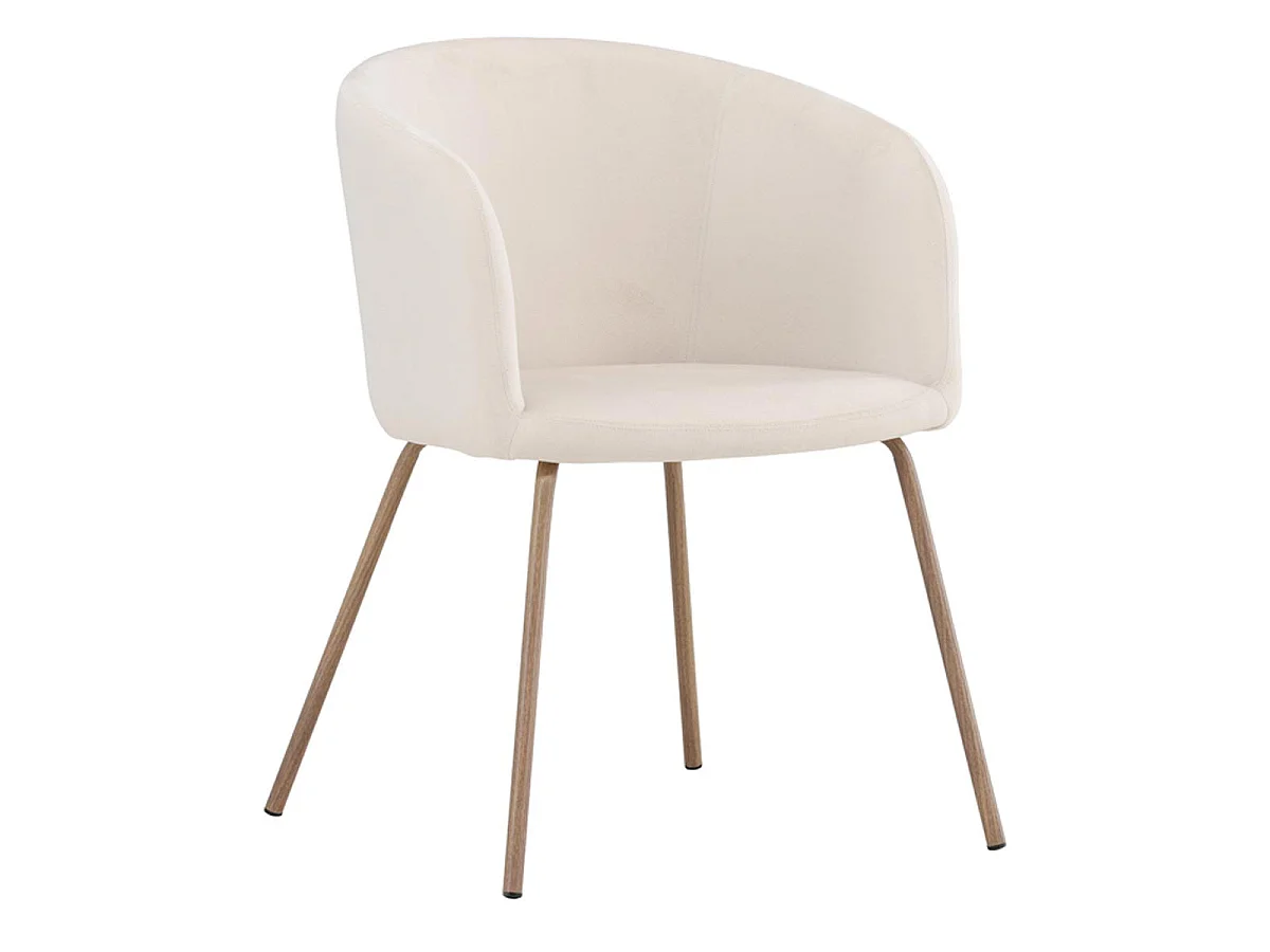 Berit eetkamerstoel armleuning velours beige.