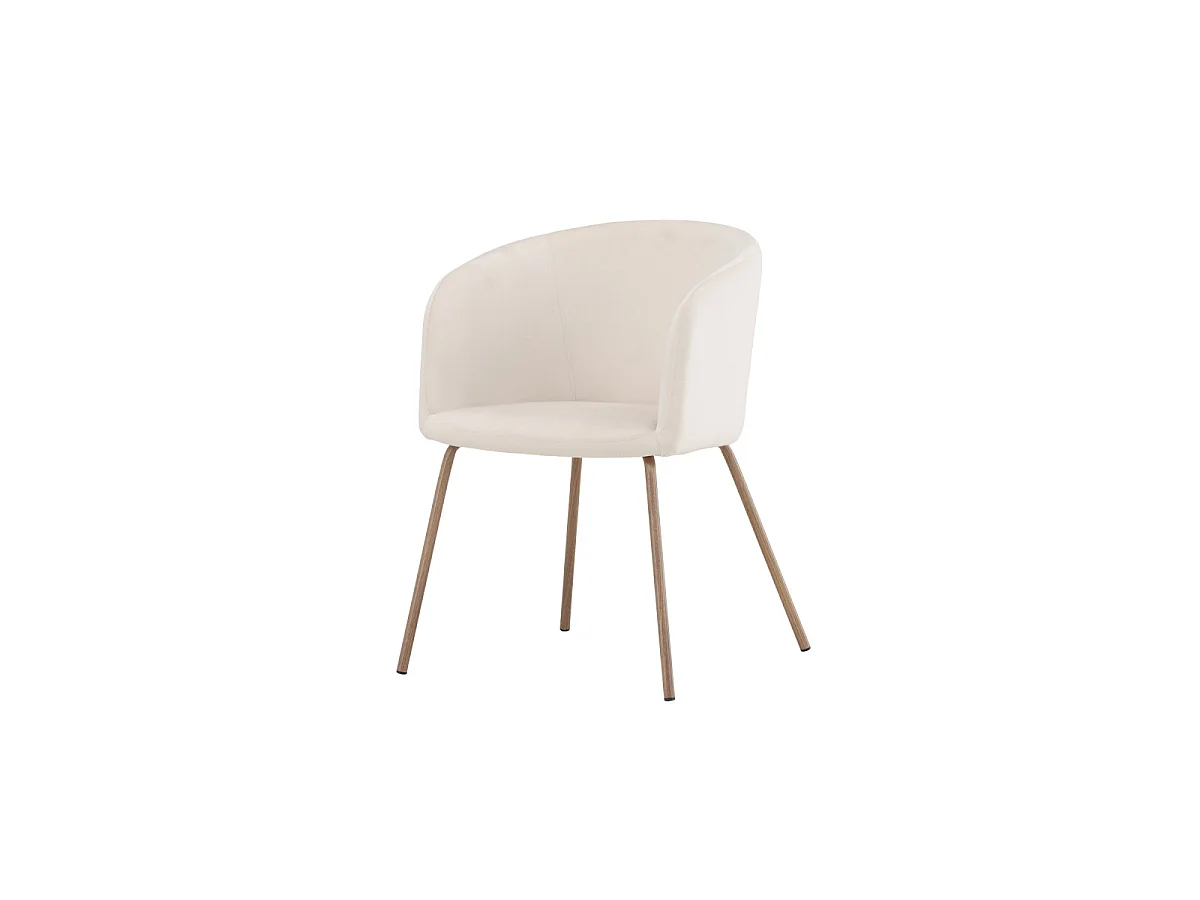 Berit eetkamerstoel armleuning velours beige.