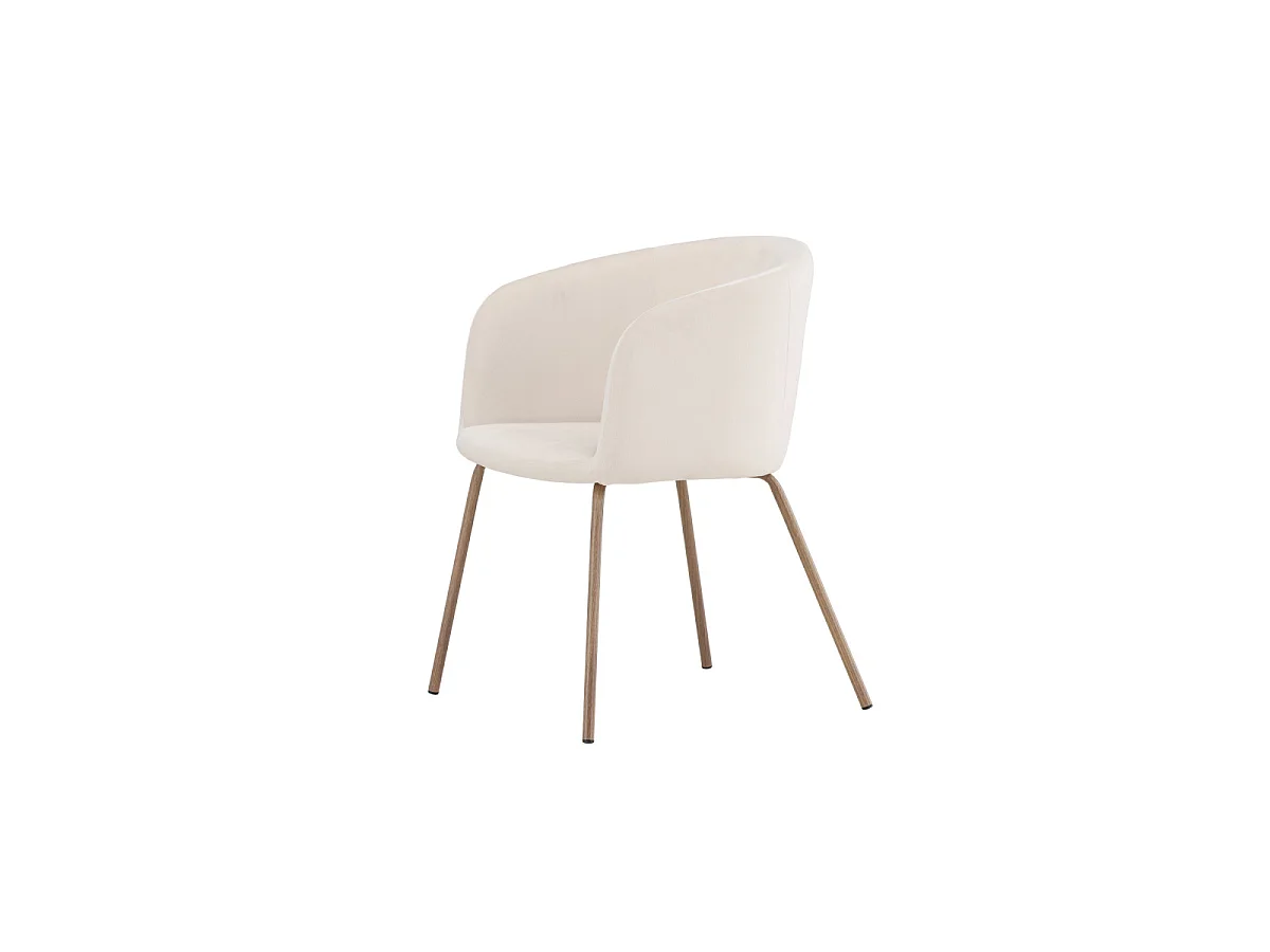 Berit eetkamerstoel armleuning velours beige.