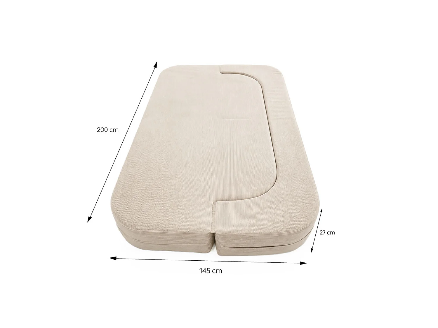 Canapé compressé convertible + couette en velours côtelé beige WATFORD