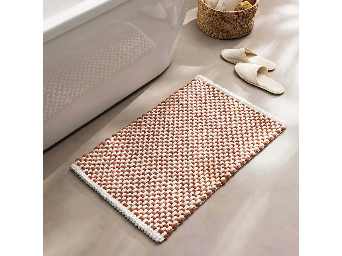 Tapis de Bain en Chenille "Rafael" 50x80cm Terracotta